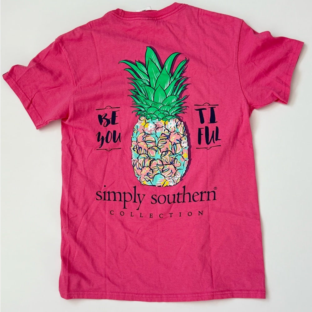Simply Southern Bright Pink Pineapple Tee